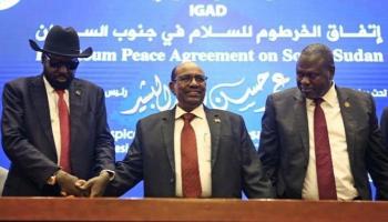فرقاء جنوب السودان مع الرئيس عمر البشير - أرشيفية
