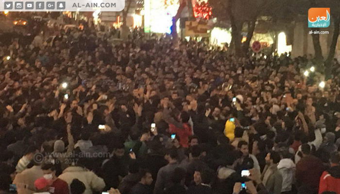 المظاهرات الإيرانية في مشهد نهاية العام الماضي-أرشيفية