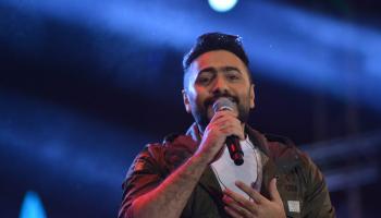 المطرب المصري تامر حسني في حفل الجامعة الأمريكية بالقاهرة