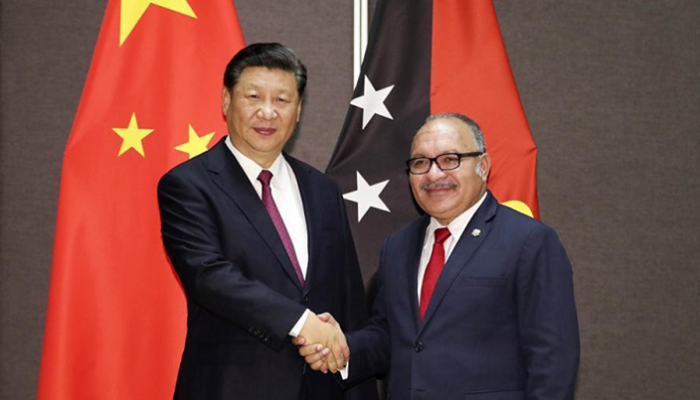 الرئيس الصيني ورئيس وزراء بابوا غينيا الجديدة