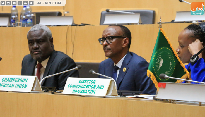 بول كاغامي رئيس رواندا وموسى فكي رئيس مفوضية االاتحاد الأفريقي