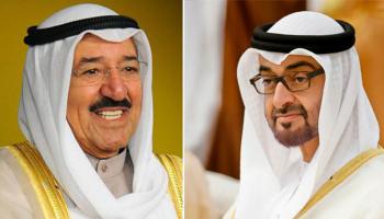 الشيخ محمد بن زايد آل نهيان والشيخ صباح الأحمد الجابر