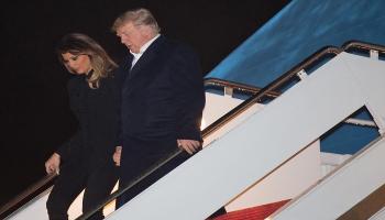 ترامب لدى وصوله قاعدة أندروز بعد مشاركته في قمة العشرين - الفرنسية