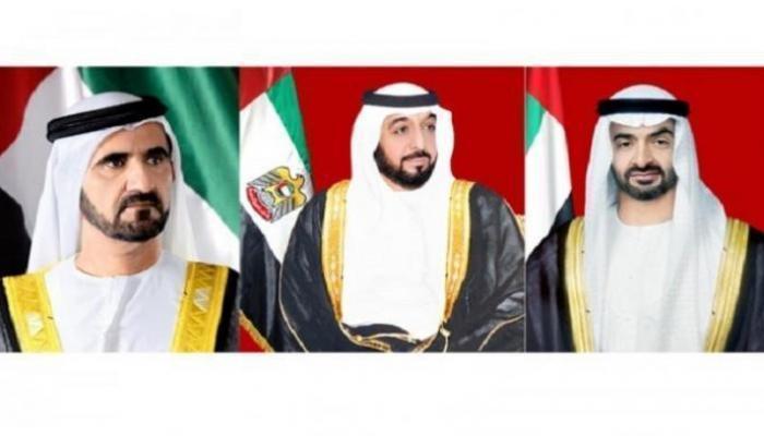 الشيخ خليفة بن زايد آل نهيان، الشيخ محمد بن راشد آل مكتوم ، الشيخ محمد بن زايد آل نهيان