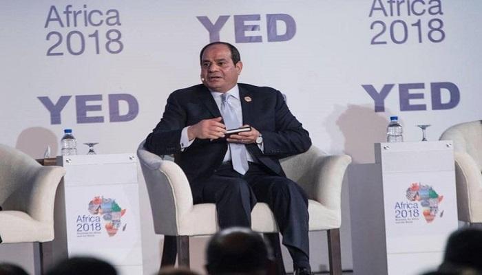 السيسي خلال مشاركته في المنتدى