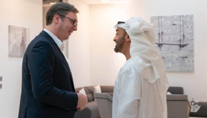 الشيخ محمد بن زايد آل نهيان والرئيس الصربي ألكسندر فوتشيتش