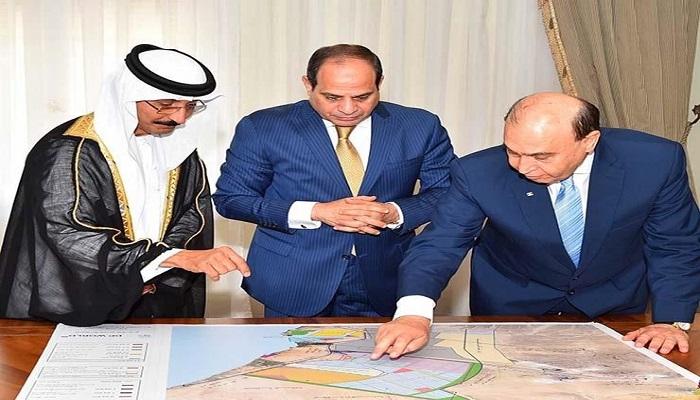 السيسي ورئيسا قناة السويس وموانئ دبي- أرشيف