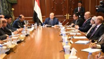 جانب من اجتماع هادي والوفد الحكومي في مشاورات السويد