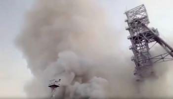 صورة من فيديو متداول لحادث منجم شركة أورالكالي الروسية لإنتاج البوتاس