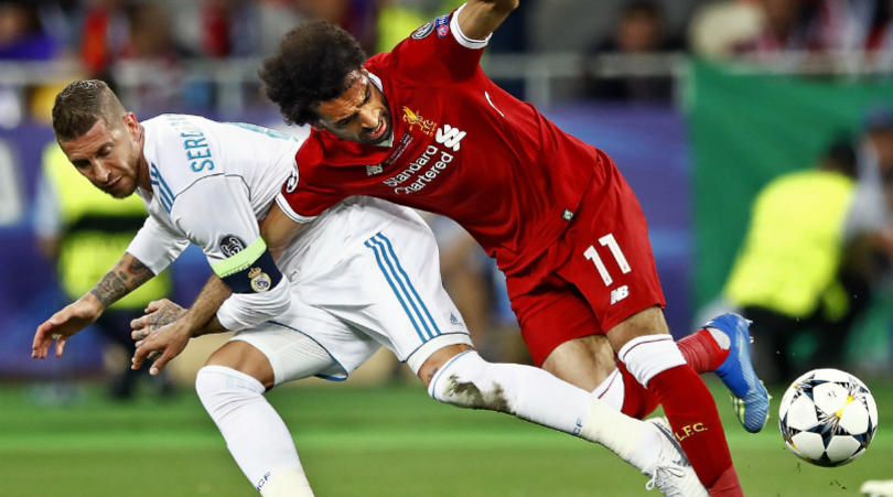 تدخل سيرخيو راموس على محمد صلاح