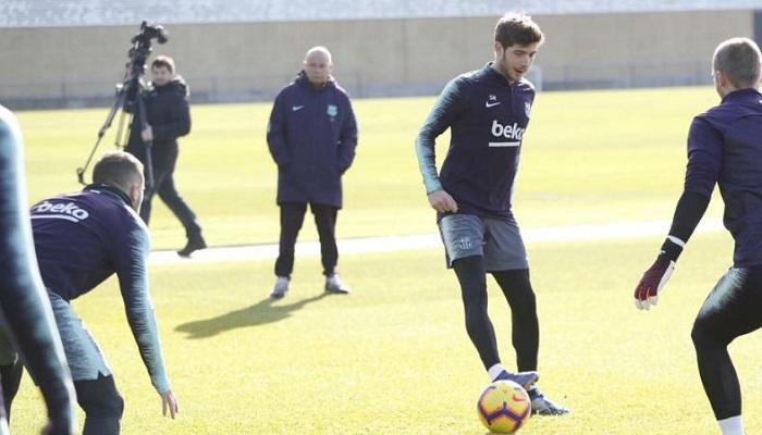 سيرجي روبرتو في تدريبات برشلونة