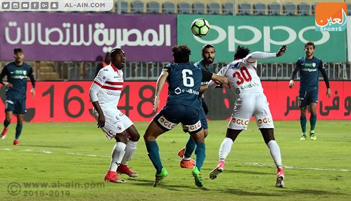 من مباراة الزمالك وإنبي