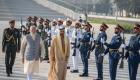 خليفة بن طحنون يستقبل رئيس وزراء الهند في واحة الكرامة