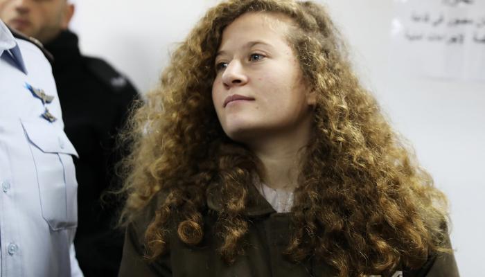 صورة أرشيفية للتميمي خلال مثولها أمام المحكمة العسكرية الإسرائيلية