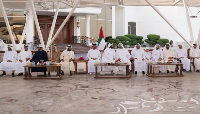 محمد بن راشد ومحمد بن زايد يستقبلان سلطان بن سحيم
