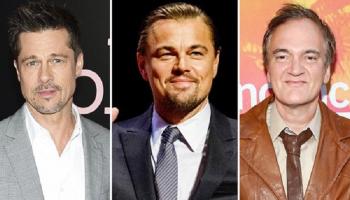 ليوناردو دي كابريو وبراد بيت والمخرج كوينتن تارانتينو