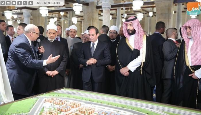 الأمير محمد بن سلمان والرئيس السيسي وشيخ الأزهر