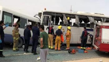 حادث تصادم حافلتين بالكويت