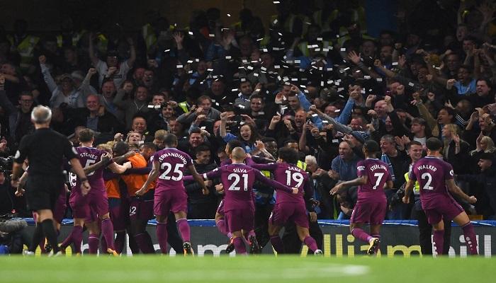 فرحة مانشستر سيتي ضد توتنهام