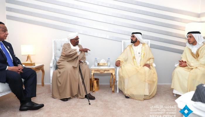 الشيخ محمد بن راشد والرئيس السوداني عمر البشير