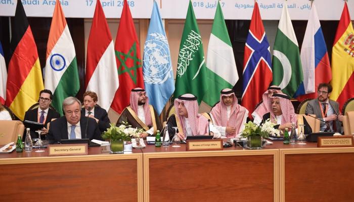 وزير الخارجية السعودي عادل الجبير والأمين العام للأمم المتحدة