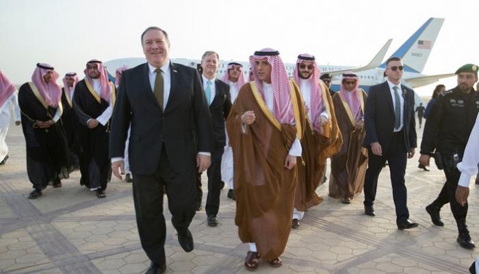 وزير الخارجية الأمريكي مايك بومبيو ونظيره السعودي عادل الجبير