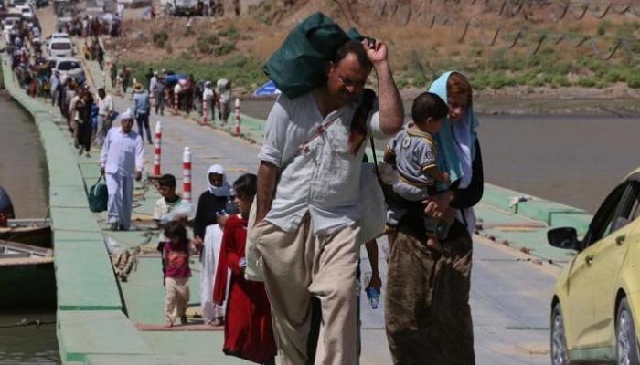 نازحون عراقيون خلال المعارك مع تنظيم داعش