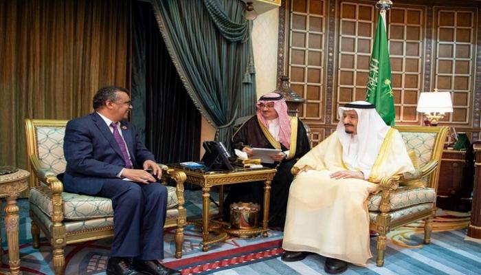 لقاء العاهل السعودي ومدير عام منظمة الصحة العالمية