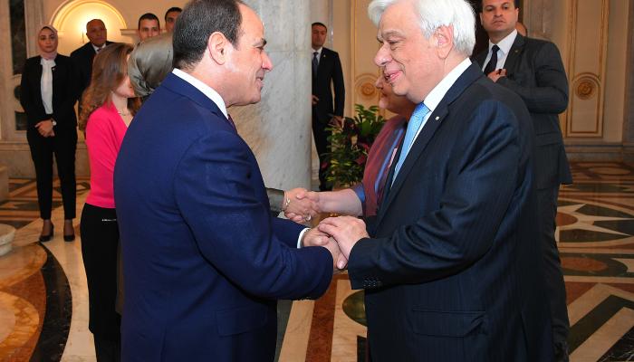 الرئيس عبد الفتاح السيسي يلتقي نظيره اليوناني بروكوبيوس بافلوبلوس