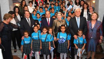 الرئيس المصري عبدالفتاح السيسي ونظيراه القبرصي واليوناني