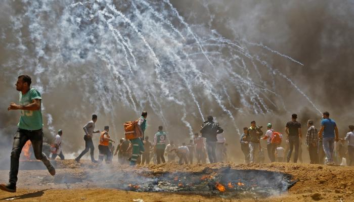 جانب من المواجهات على حدود قطاع غزة
