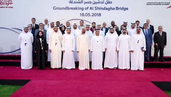 الشيخ محمد بن راشد آل مكتوم خلال تدشين المعبر