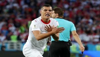 تشاكا من مباراة سويسرا وصربيا