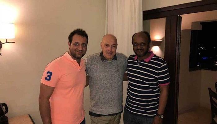 كريستيان جروس مع مسؤولي الزمالك