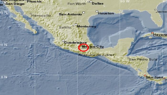 موقع الزلزال الذي ضرب المكسيك العام الماضي