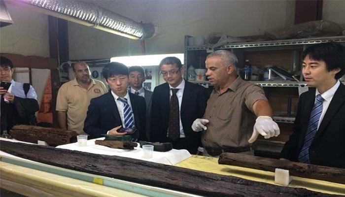 مدير عام هيئة التعاون الدولي اليابانية يتفقد ترميم مركب خوفو الثانية