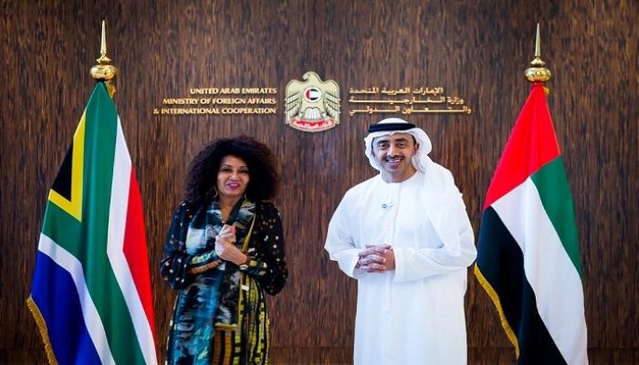 الشيخ عبدالله بن زايد آل نهيان ووزيرة خارجية جنوب أفريقيا
