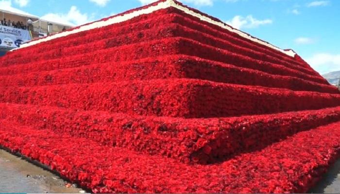 الإكوادور تسعى لدخول موسوعة جينيس بهرم من الزهور