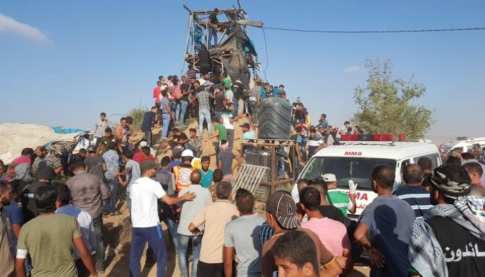 آثار قصف الاحتلال بلدة خزاعة في خان يونس