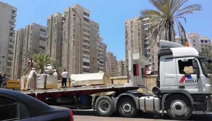 أعمال استخراج ونقل تابوت الإسكندرية الأثري