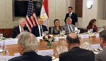 وزيرة الاستثمار المصرية خلال لقائها بوفد من الشركات الأمريكية