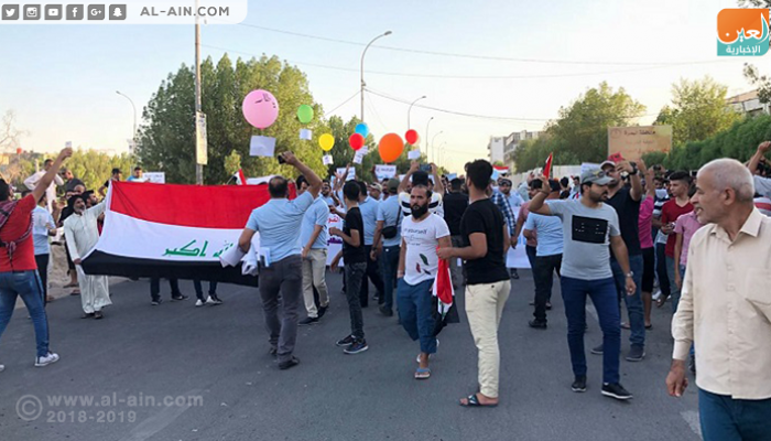 لقطات حصرية للعين الإخبارية لمظاهرات البصرة