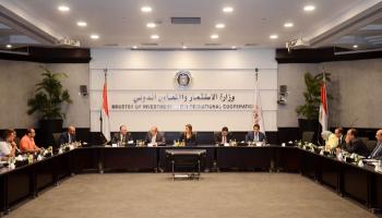   وزيرة الاستثمار المصرية خلال اللقاء