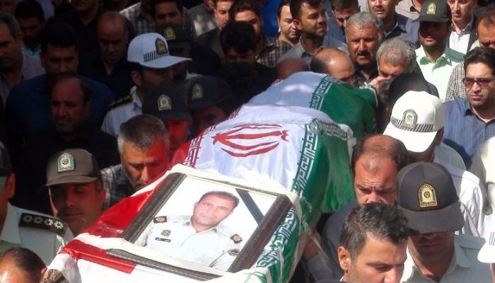 جنازة الضابط الإيراني في كرمانشاه