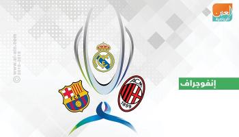 ميلان وريال مدريد وبرشلونة
