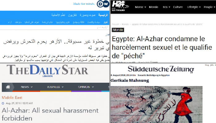 صحف عالمية تشيد ببيان الأزهر لتجريم التحرش