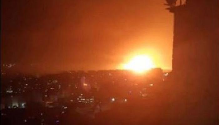 صورة متداولة للانفجارات قرب مطار المزة