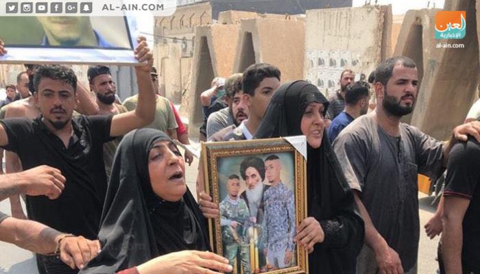 جانب من الاحتجاجات في البصرة ضد المليشيات الإيرانية
