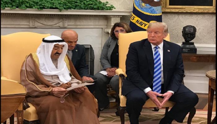 الرئيس الأمريكي ترامب والشيخ صباح الأحمد الجابر الصباح أمير الكويت