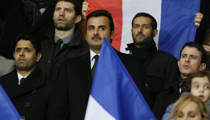 أمير قطر في إحدى مباريات نادي باريس سان جيرمان